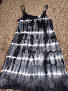 Black and White Tie-Dye Summer Dress billabong